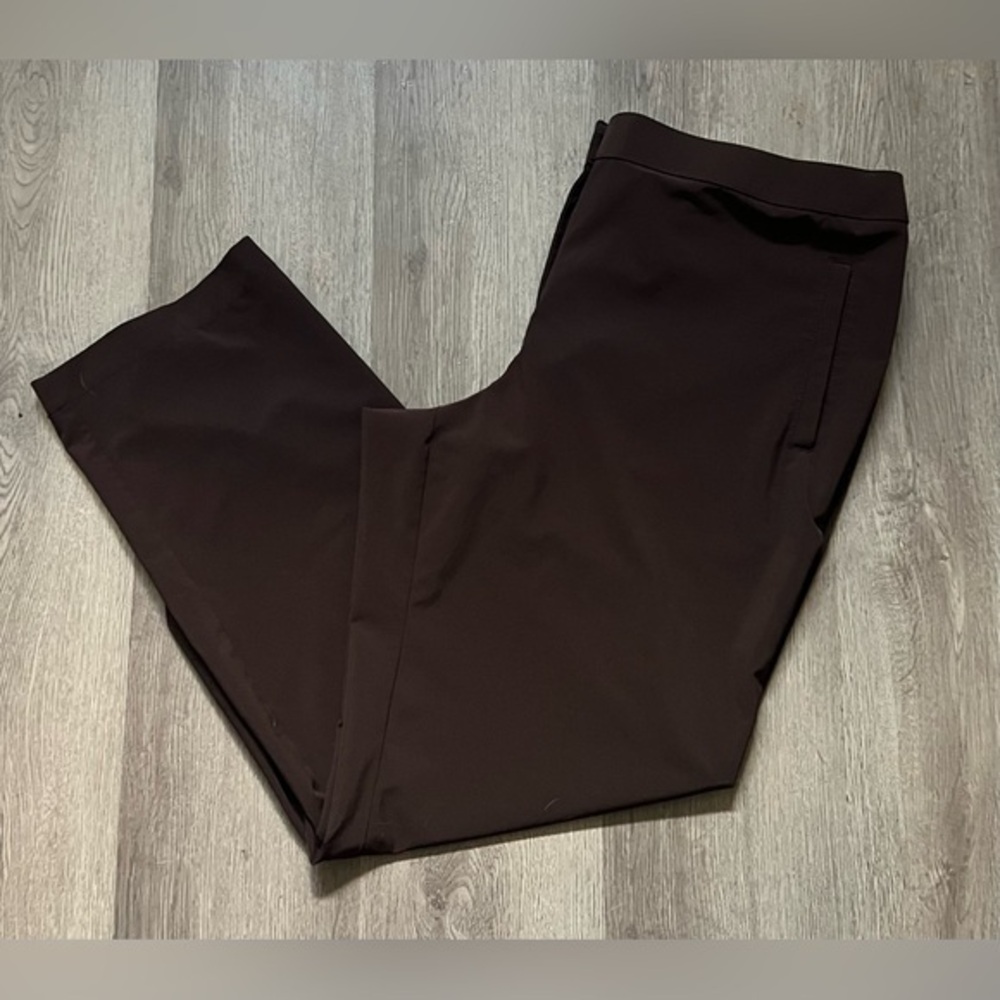 Chico’s Weekend silky chocolate brown pants size 16